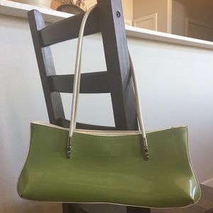 Beijo Green and white Shoulder Purse